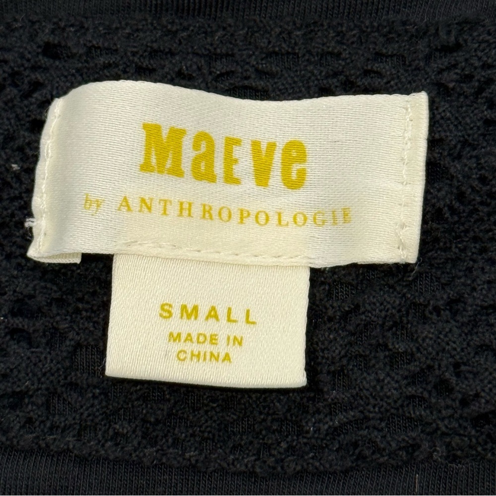 Maeve Anthropologie Gillian Tiered Maxi Dress Short Sleeve Black Small Boho - Picture 8 of 12